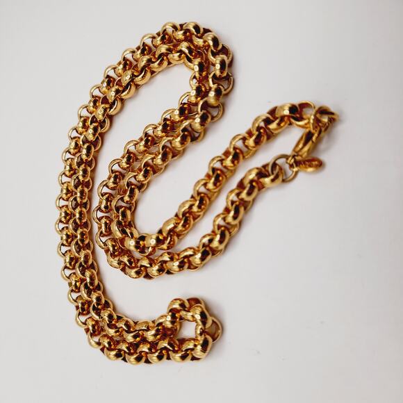 Vintage Monet Gold Plated 24” Link Chain Necklace w/ Lobster Clasp - Picture 9 of 10